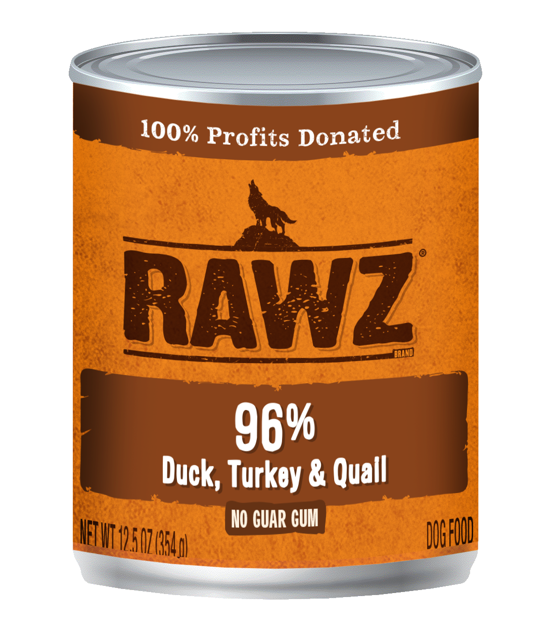 RAWZ 96% Duck, Turkey, Quail Pate Dog Can 12.5 oz. 12-Pack
