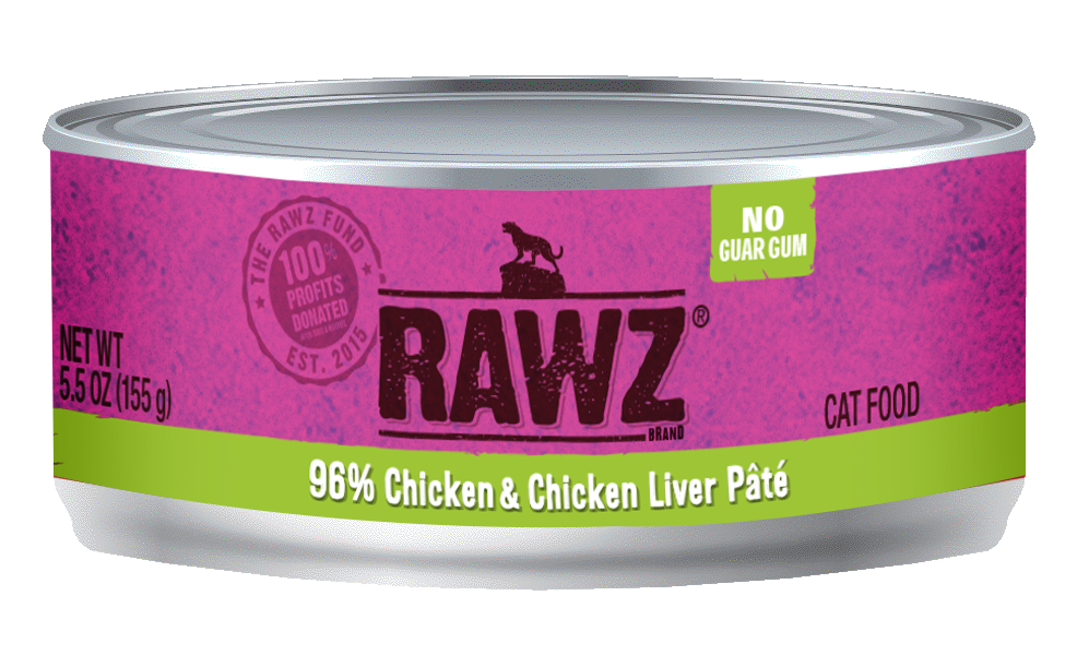 RAWZ 96% Chicken & Chicken Liver Pate Cat Can 5.5oz