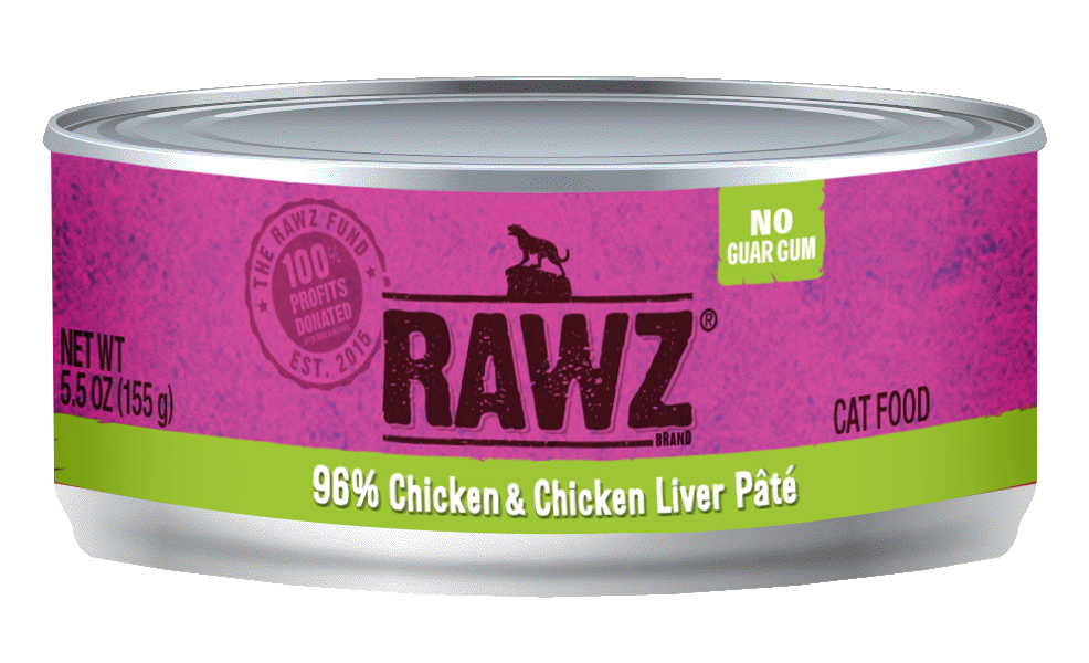 RAWZ 96% Shredded Chicken & Chicken Liver Cat Can - Click Image to Close