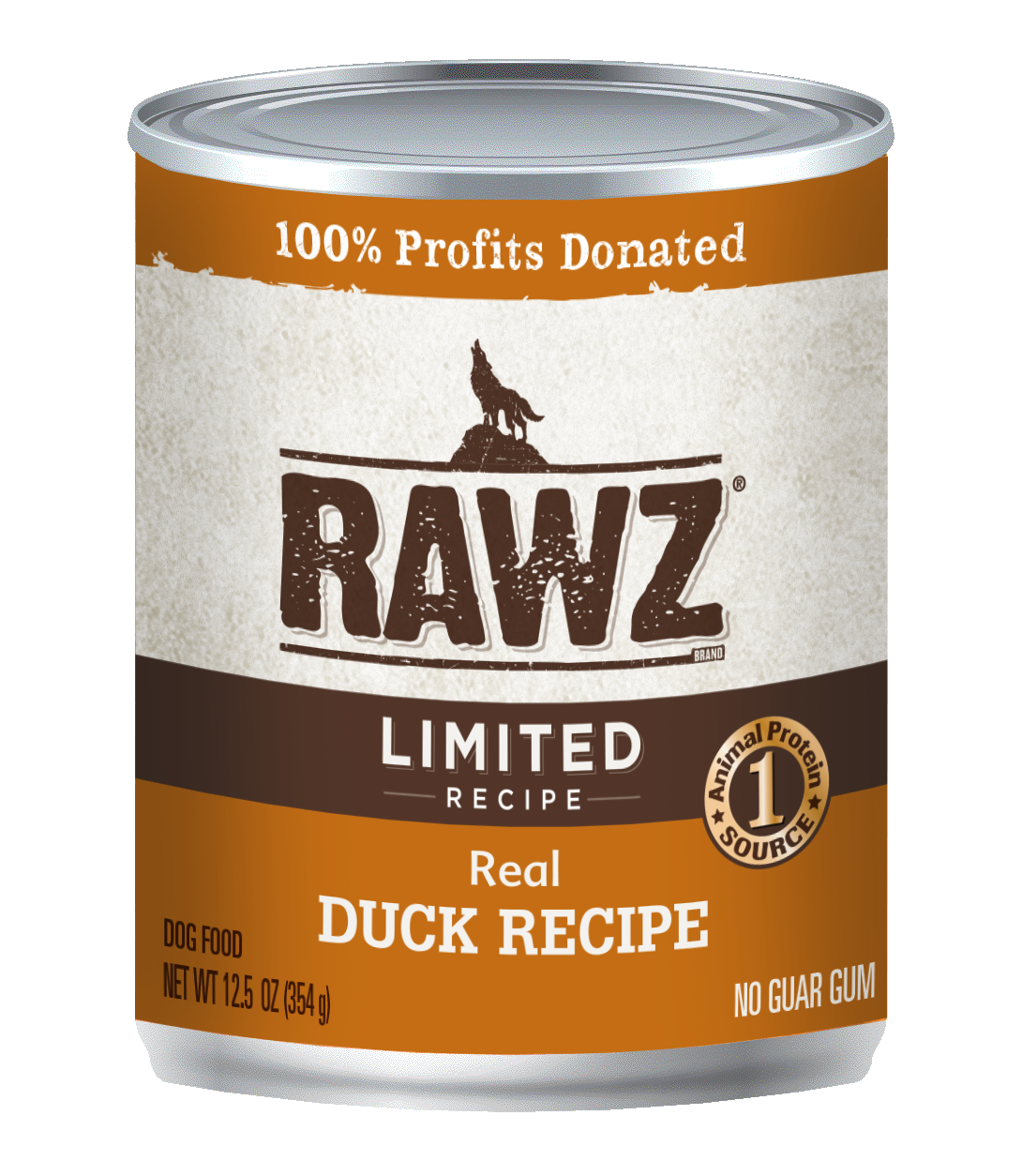 RAWZ LID Duck Pate Dog Can 12.5 oz. 12-Pack