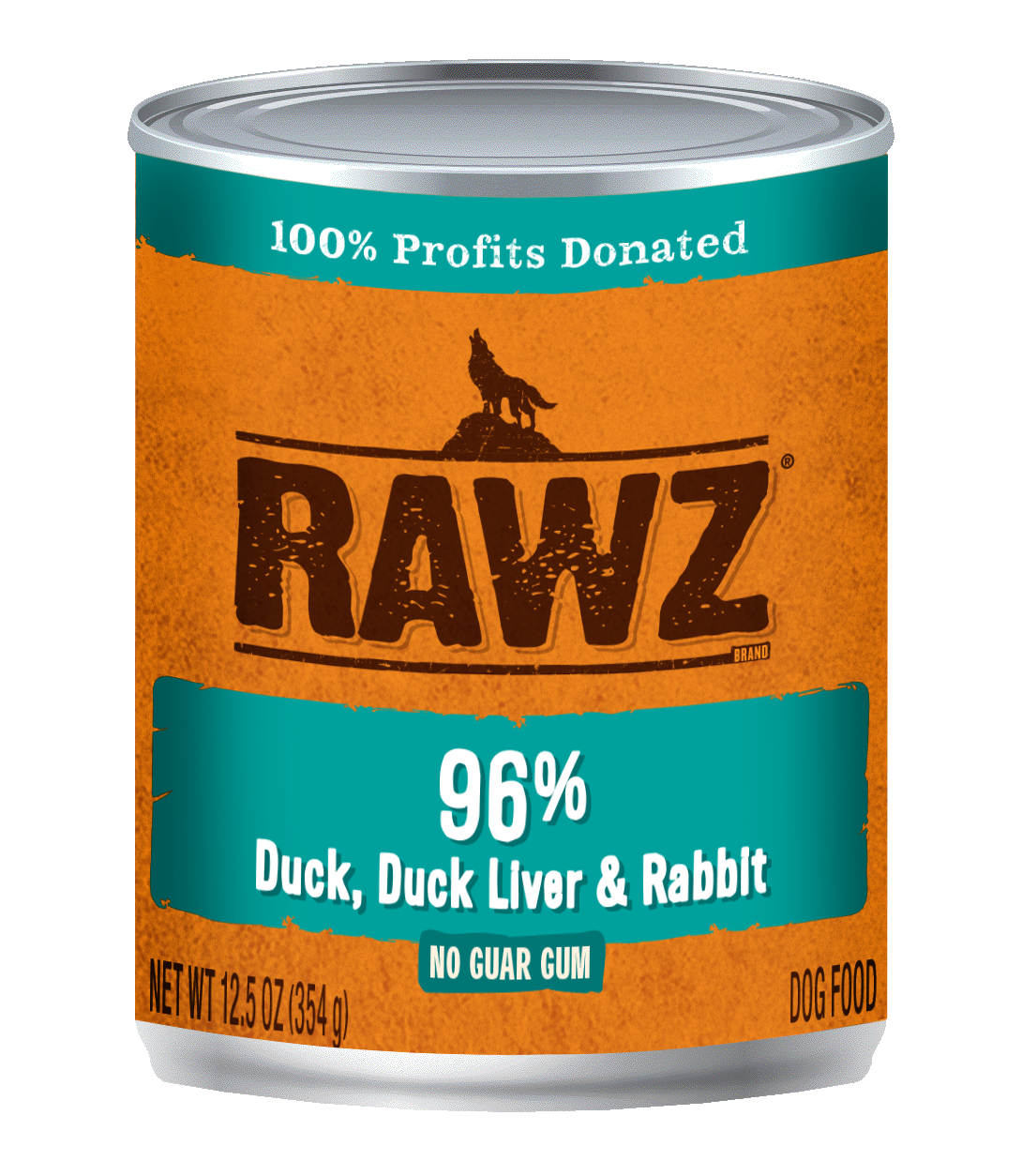 RAWZ 96% Duck, Duck Liver & Rabbit Pate Dog Can 12.5 oz. 12-Pack