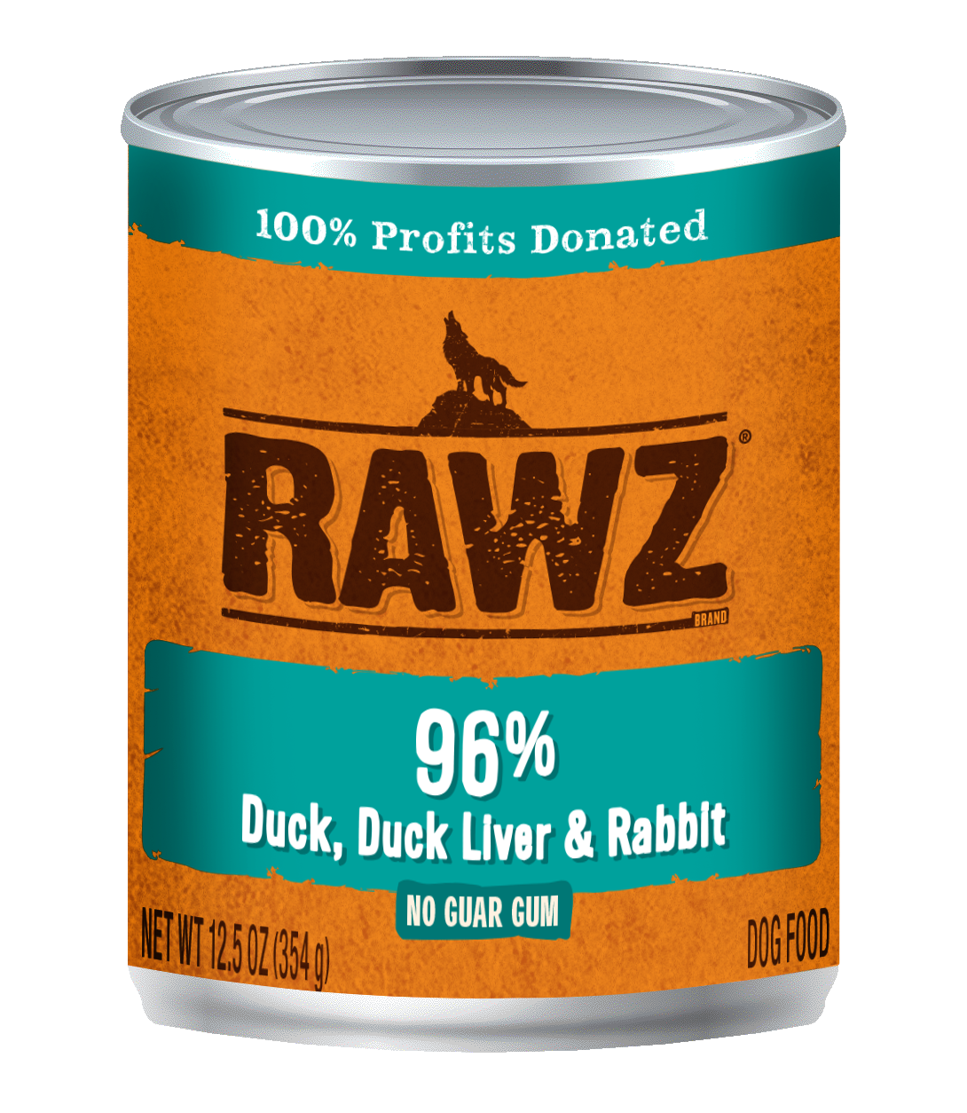 RAWZ 96% Duck, Duck Liver & Rabbit Pate Dog Can 12.5 oz. 12-Pack - Click Image to Close