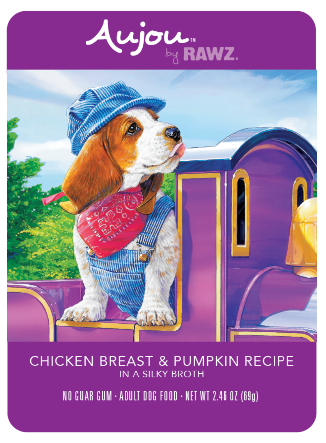 RAWZ Aujou Shreds Chicken Breast & Pumpkin Dog Pouch 2.46 oz.