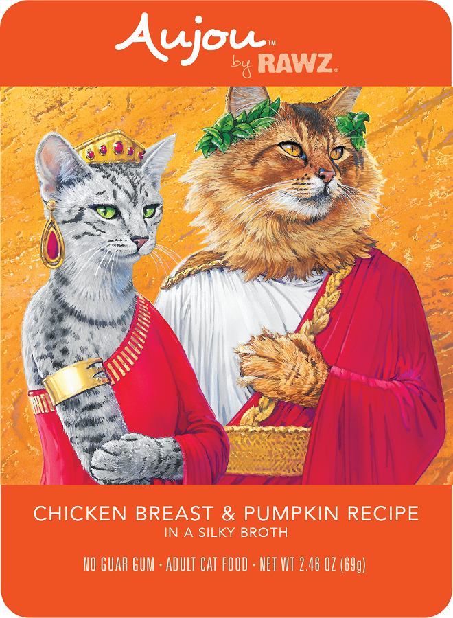 RAWZ Aujou Shreds Chicken Breast & Pumpkin Cat 2.46 oz 8-Pack
