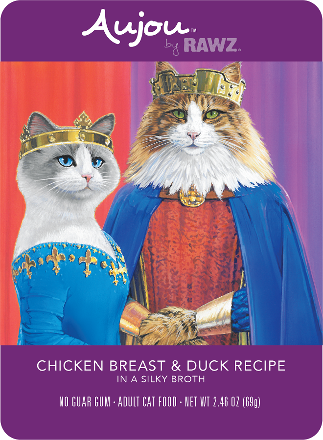 RAWZ Aujou Shreds Chicken Breast & Duck Cat 2.46 oz 8 Pack