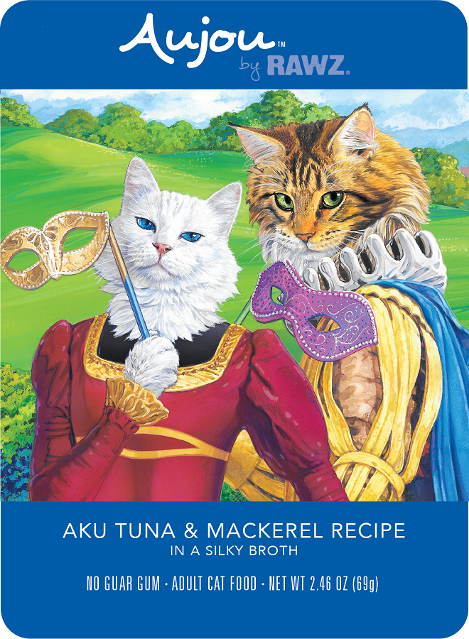 RAWZ Aujou Shreds Aku Tuna & Mackerel Cat 2.46 oz 8 Pack - Click Image to Close