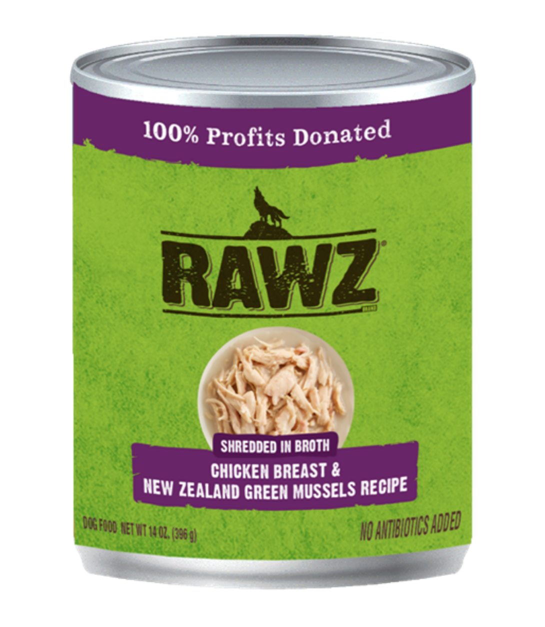 RAWZ Shredded Chicken Breast & NZGM Dog Can 14 oz. - Click Image to Close