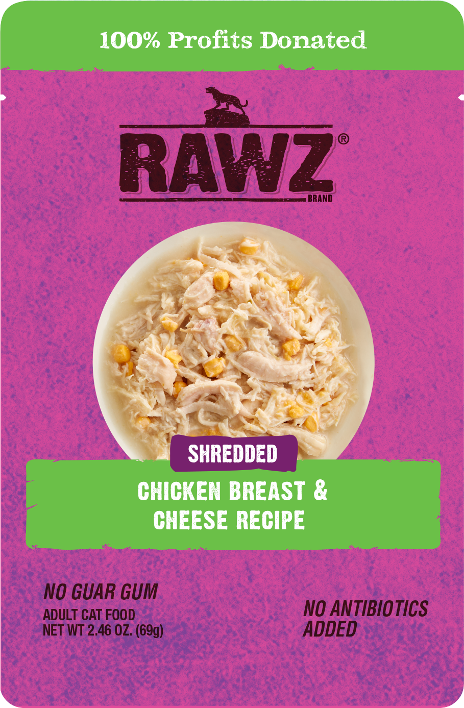 RAWZ Chicken Breast & Cheese Cat Food Pouch 2.46 oz. 8-Pack - Click Image to Close