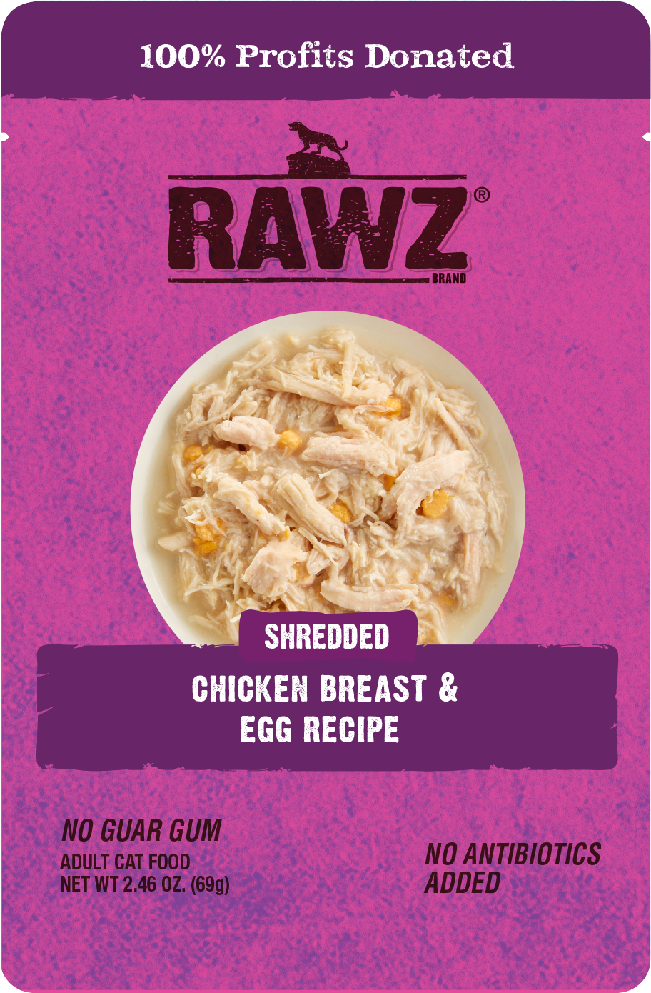 RAWZ Chicken Breast & Egg Cat Food Pouch 2.46 oz. 8-Pack - Click Image to Close