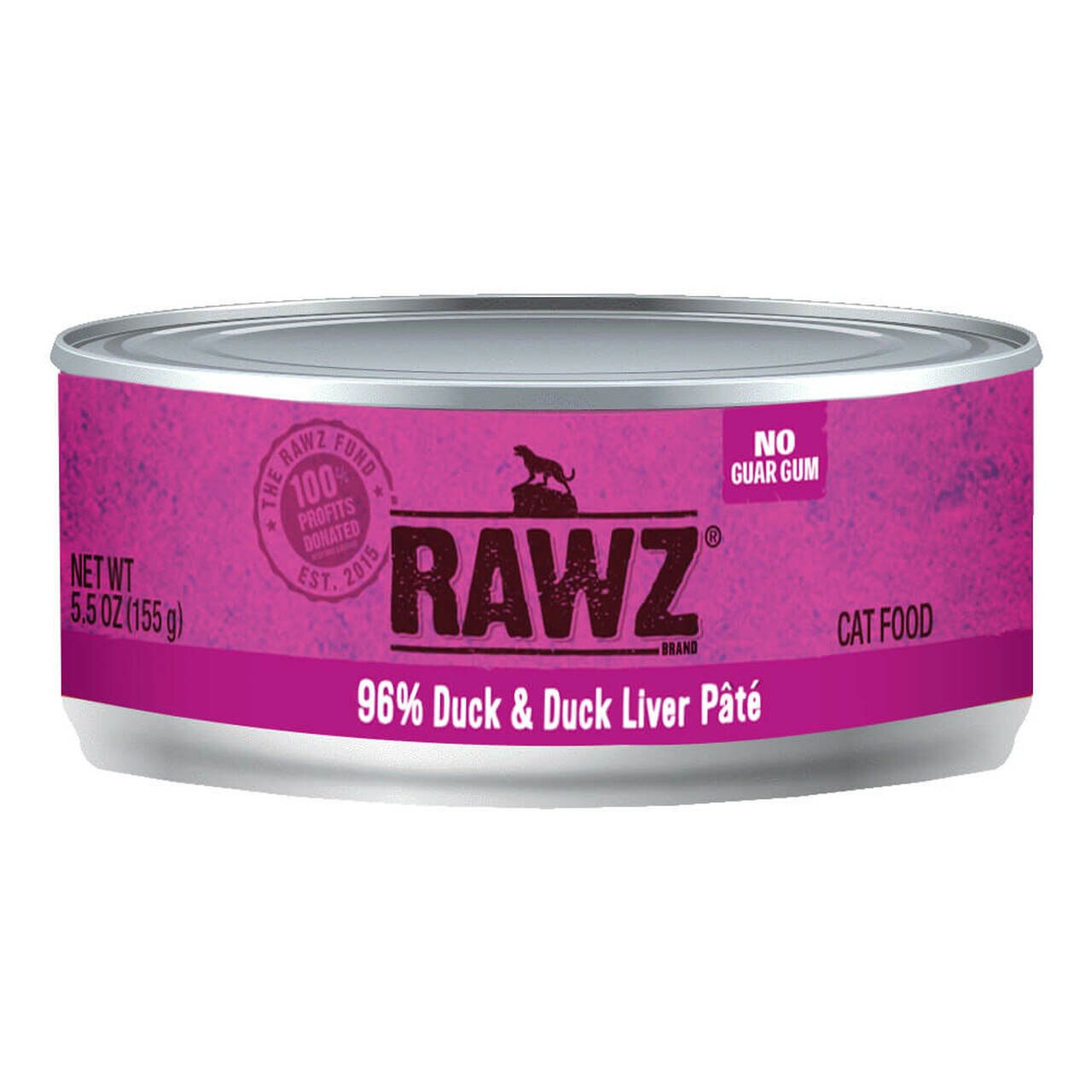 RAWZ 96% Duck & Duck Liver Pate Canned Cat Food 24-Pack 5.5oz