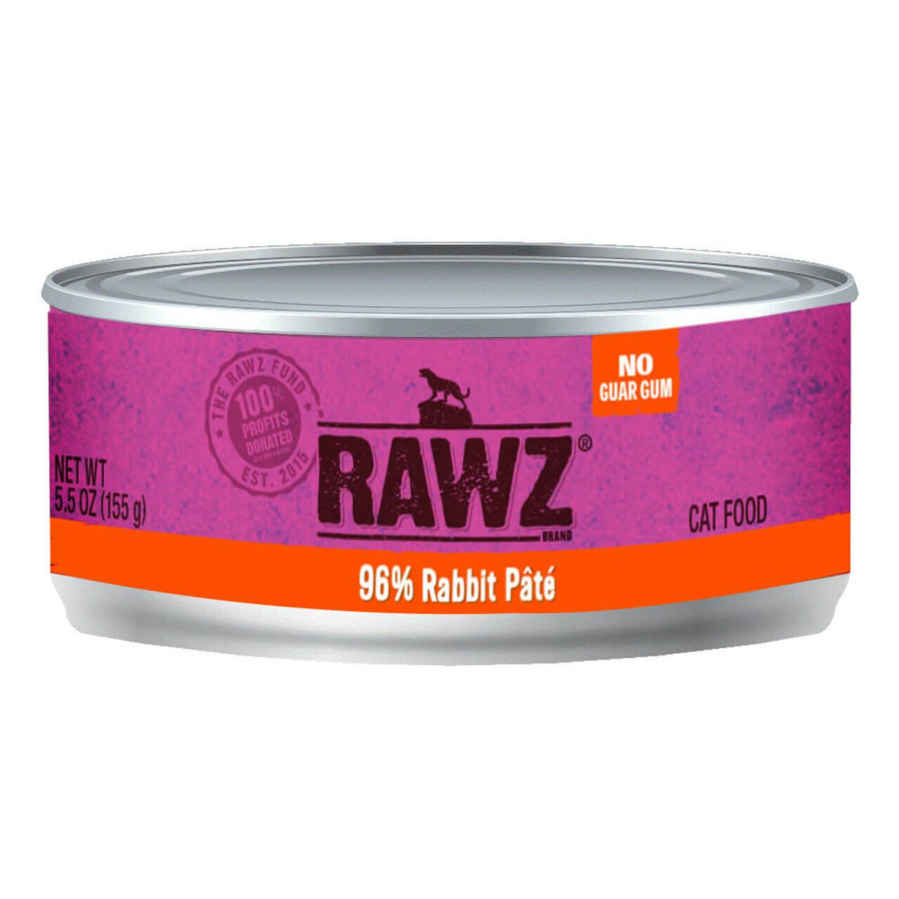 RAWZ 96% Rabbit Pate Canned Cat Food 24-Pack 5.5oz - Click Image to Close