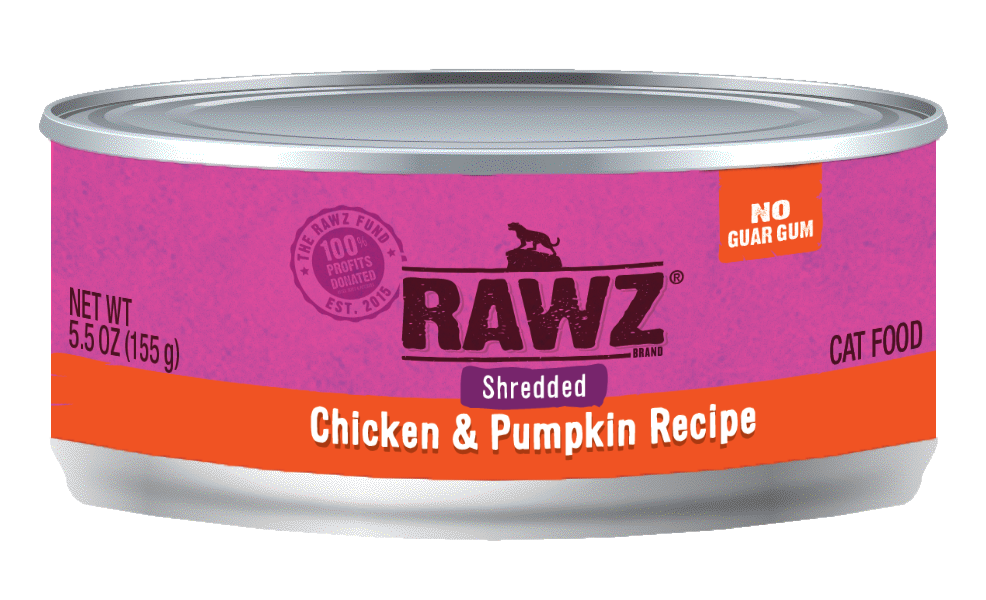 RAWZ Shredded Chicken & Pumpkin Canned Cat Food - Click Image to Close