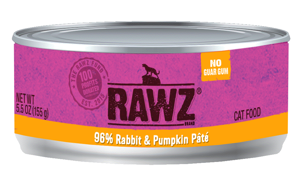 RAWZ 96% Rabbit & Pumpkin Pate Canned Cat Food 24-Pack 5.5oz